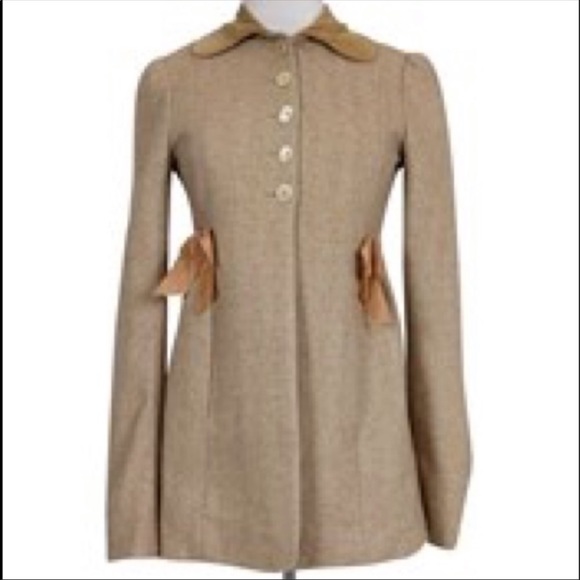 REBECCA TAYLOR Herringbone Wool Blend Jacket 12